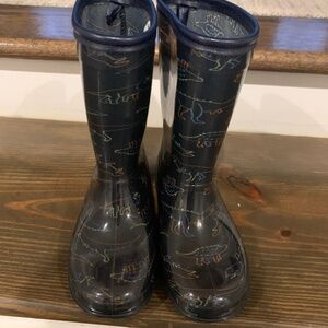 Carters Rain Boots Navy Blue dinosaur print Toddler Boys Size 11